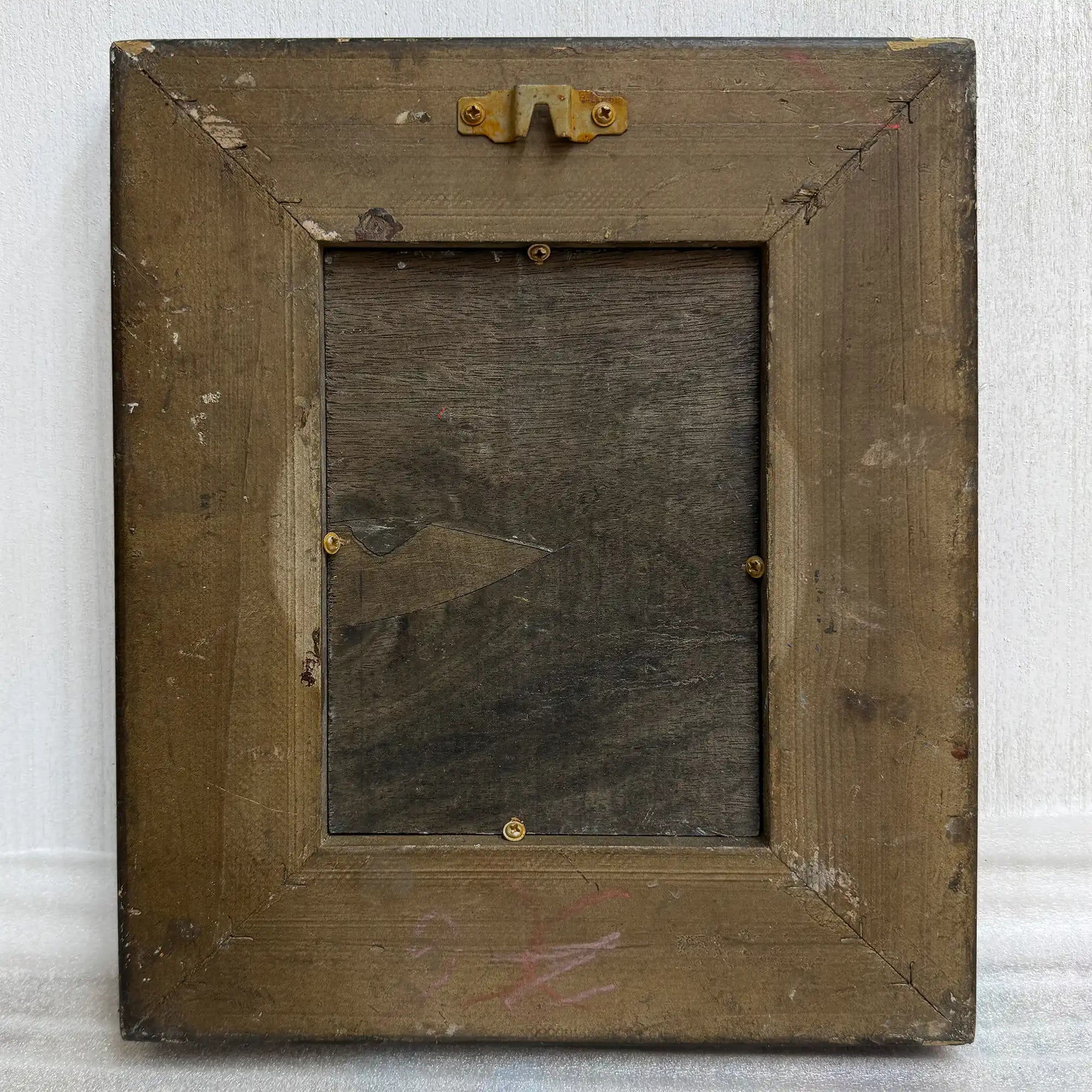 Venice Canal Landscape Oil Painting | Artwork on a Hand-Painted Tablet | with Carved Wooden Frame - Vintage Oil Painting - Arden Gallery