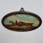 Vintage 1960s English Equestrian Oil Painting – Red-Coated Rider&nbsp  ( 15.7 × 11.4 in) - Vintage Oil Painting - Arden Gallery