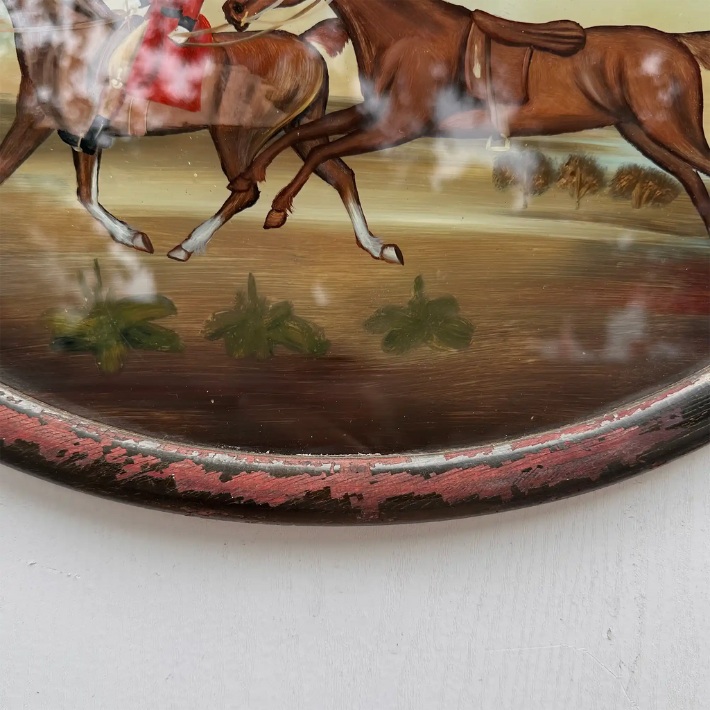 Vintage 1960s English Equestrian Oil Painting – Red-Coated Rider&nbsp  ( 15.7 × 11.4 in) - Vintage Oil Painting - Arden Gallery