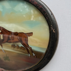 Vintage 1960s English Equestrian Oil Painting – Red-Coated Rider&nbsp  ( 15.7 × 11.4 in) - Vintage Oil Painting - Arden Gallery
