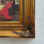 Vintage Catholic Cardinal Oil Painting, Framed European Religious Figure Art (16.1×18.1 in) - Vintage Oil Painting - Arden Gallery