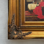 Vintage Catholic Cardinal Oil Painting, Framed European Religious Figure Art (16.1×18.1 in) - Vintage Oil Painting - Arden Gallery