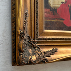 Vintage Catholic Cardinal Oil Painting, Framed European Religious Figure Art (16.1×18.1 in) - Vintage Oil Painting - Arden Gallery