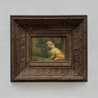 Vintage Dog Portrait Painting, European Puppy Wall Art, Pet Animal Artwork, Classic Antique Style Decor, One of a Kind 36x31cm - Vintage Oil Painting - Arden Gallery