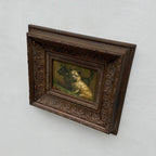 Vintage Dog Portrait Painting, European Puppy Wall Art, Pet Animal Artwork, Classic Antique Style Decor, One of a Kind 36x31cm - Vintage Oil Painting - Arden Gallery