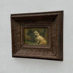 Vintage Dog Portrait Painting, European Puppy Wall Art, Pet Animal Artwork, Classic Antique Style Decor, One of a Kind 36x31cm - Vintage Oil Painting - Arden Gallery