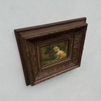 Vintage Dog Portrait Painting, European Puppy Wall Art, Pet Animal Artwork, Classic Antique Style Decor, One of a Kind 36x31cm - Vintage Oil Painting - Arden Gallery