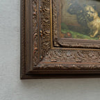 Vintage Dog Portrait Painting, European Puppy Wall Art, Pet Animal Artwork, Classic Antique Style Decor, One of a Kind 36x31cm - Vintage Oil Painting - Arden Gallery