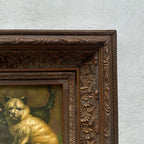 Vintage Dog Portrait Painting, European Puppy Wall Art, Pet Animal Artwork, Classic Antique Style Decor, One of a Kind 36x31cm - Vintage Oil Painting - Arden Gallery