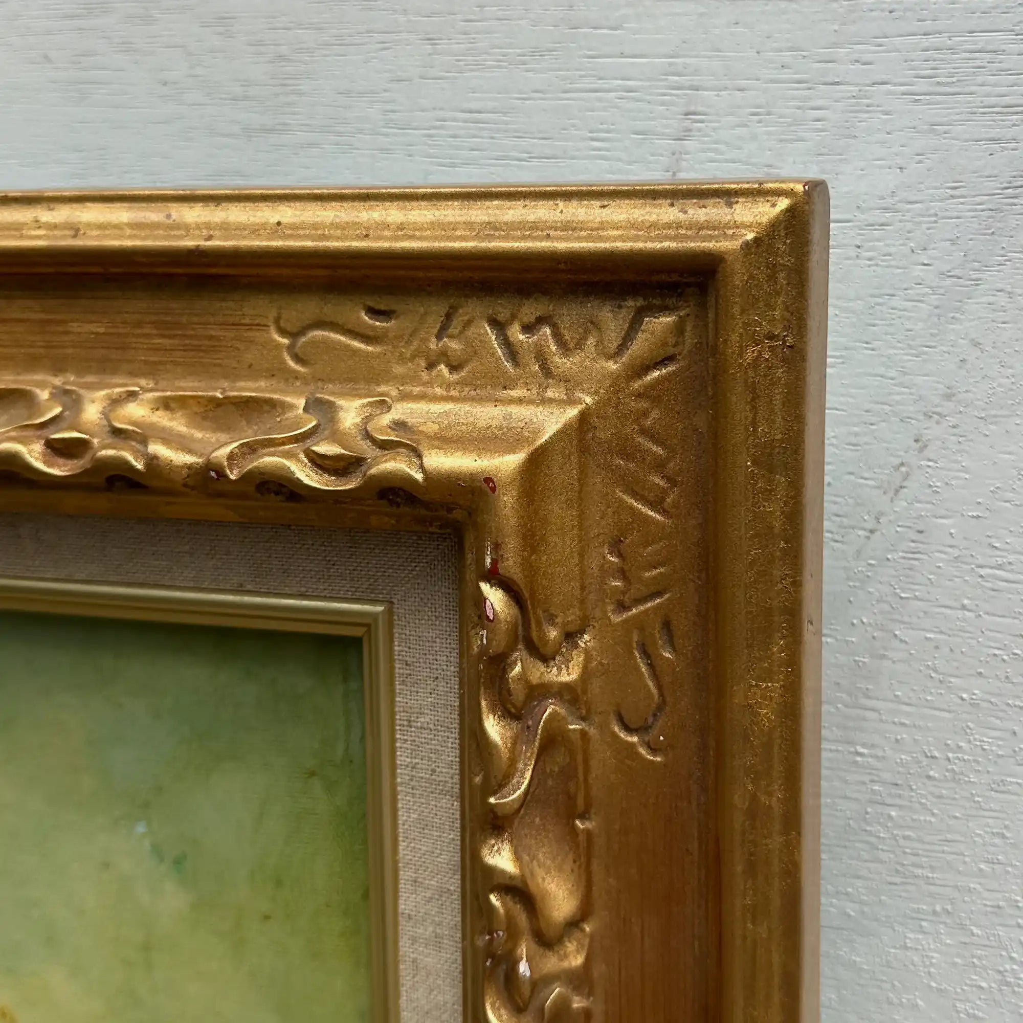 Vintage Dutch Old Town Oil Painting, European Architectural Street Scene in Ornate Gilded Frame - Vintage Oil Painting - Arden Gallery