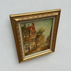 Vintage Dutch Old Town Oil Painting, European Architectural Street Scene in Ornate Gilded Frame - Vintage Oil Painting - Arden Gallery