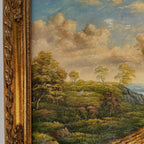 Vintage European Countryside Oil Painting, Rural Landscape with Tree and Country Road - Vintage Oil Painting - Arden Gallery