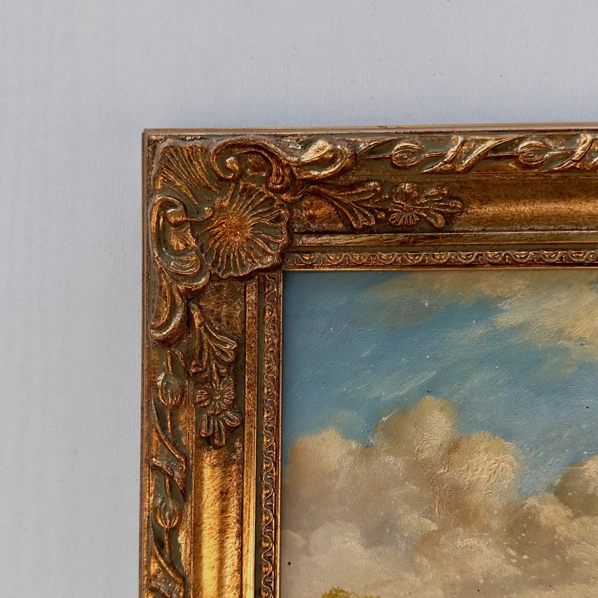 Vintage European Countryside Oil Painting, Rural Landscape with Tree and Country Road - Vintage Oil Painting - Arden Gallery
