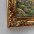 Vintage European Countryside Oil Painting, Rural Landscape with Tree and Country Road - Vintage Oil Painting - Arden Gallery