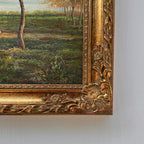 Vintage European Countryside Oil Painting, Rural Landscape with Tree and Country Road - Vintage Oil Painting - Arden Gallery
