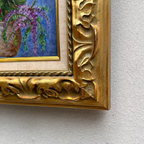 Vintage Floral Still Life Hand-Painted Oil Painting | Gold Carved Solid Wood Frame 32x39cm - Vintage Oil Painting - Arden Gallery