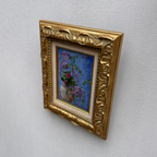 Vintage Floral Still Life Hand-Painted Oil Painting | Gold Carved Solid Wood Frame 32x39cm - Vintage Oil Painting - Arden Gallery