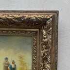 Vintage French Country Cattle Pastoral Oil Painting, Ornate Baroque Framed Farmhouse Landscape Art - Vintage Oil Painting - Arden Gallery