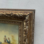 Vintage French Country Cattle Pastoral Oil Painting, Ornate Baroque Framed Farmhouse Landscape Art - Vintage Oil Painting - Arden Gallery