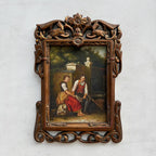 Vintage Genre Painting, European Couple Scene, Romantic Figurative Wall Art, Classical Antique Style Decor, One of a Kind 45x65cm - Vintage Oil Painting - Arden Gallery