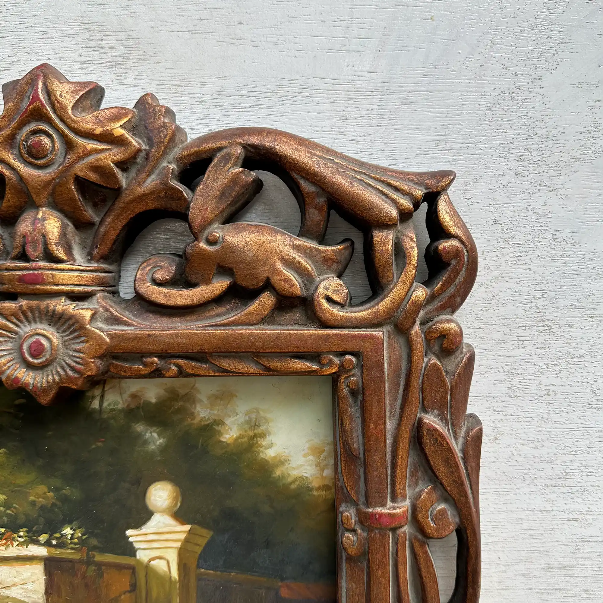 Vintage Genre Painting, European Couple Scene, Romantic Figurative Wall Art, Classical Antique Style Decor, One of a Kind 45x65cm - Vintage Oil Painting - Arden Gallery