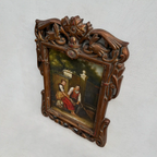 Vintage Genre Painting, European Couple Scene, Romantic Figurative Wall Art, Classical Antique Style Decor, One of a Kind 45x65cm - Vintage Oil Painting - Arden Gallery