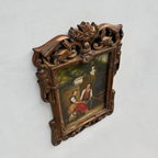 Vintage Genre Painting, European Couple Scene, Romantic Figurative Wall Art, Classical Antique Style Decor, One of a Kind 45x65cm - Vintage Oil Painting - Arden Gallery