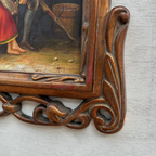 Vintage Genre Painting, European Couple Scene, Romantic Figurative Wall Art, Classical Antique Style Decor, One of a Kind 45x65cm - Vintage Oil Painting - Arden Gallery
