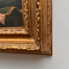 Vintage Gilded Carved Frame | Lady Portrait Hand-Painted Oil Painting 48x58cm - Vintage Oil Painting - Arden Gallery