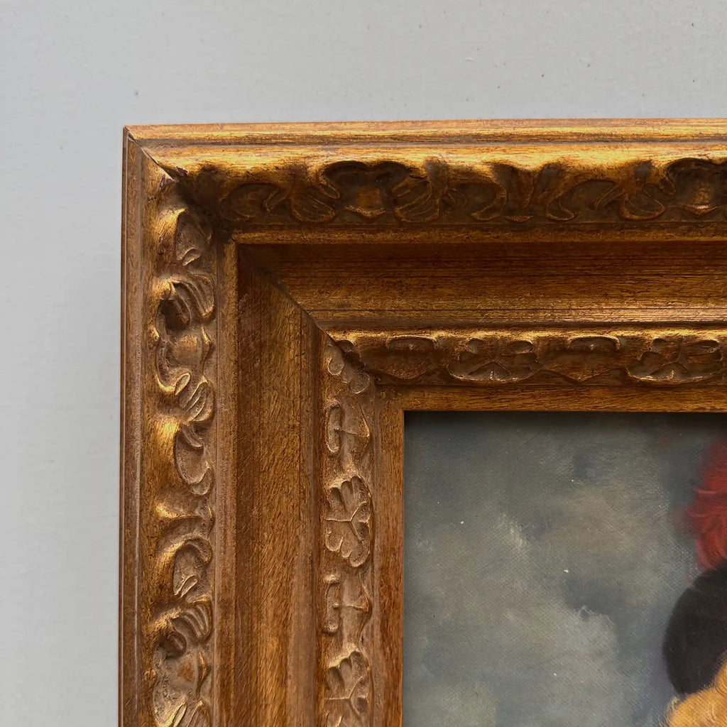 Vintage Gilded Carved Frame | Lady Portrait Hand-Painted Oil Painting 48x58cm - Vintage Oil Painting - Arden Gallery
