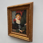 Vintage Gilded Carved Frame | Lady Portrait Hand-Painted Oil Painting 48x58cm - Vintage Oil Painting - Arden Gallery