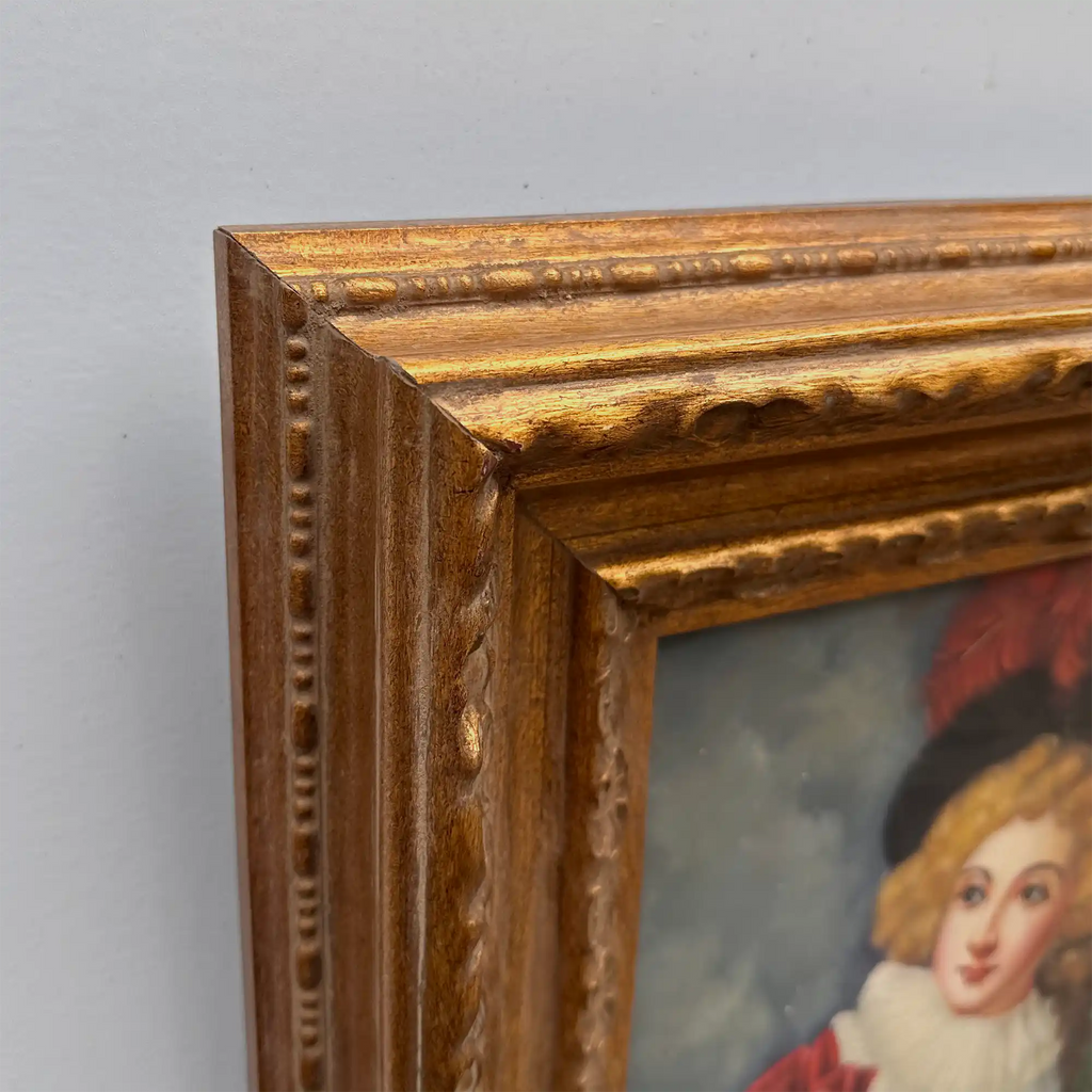 Vintage Gilded Carved Frame | Lady Portrait Hand-Painted Oil Painting 48x58cm - Vintage Oil Painting - Arden Gallery