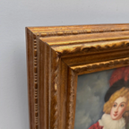 Vintage Gilded Carved Frame | Lady Portrait Hand-Painted Oil Painting 48x58cm - Vintage Oil Painting - Arden Gallery