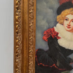 Vintage Gilded Carved Frame | Lady Portrait Hand-Painted Oil Painting 48x58cm - Vintage Oil Painting - Arden Gallery