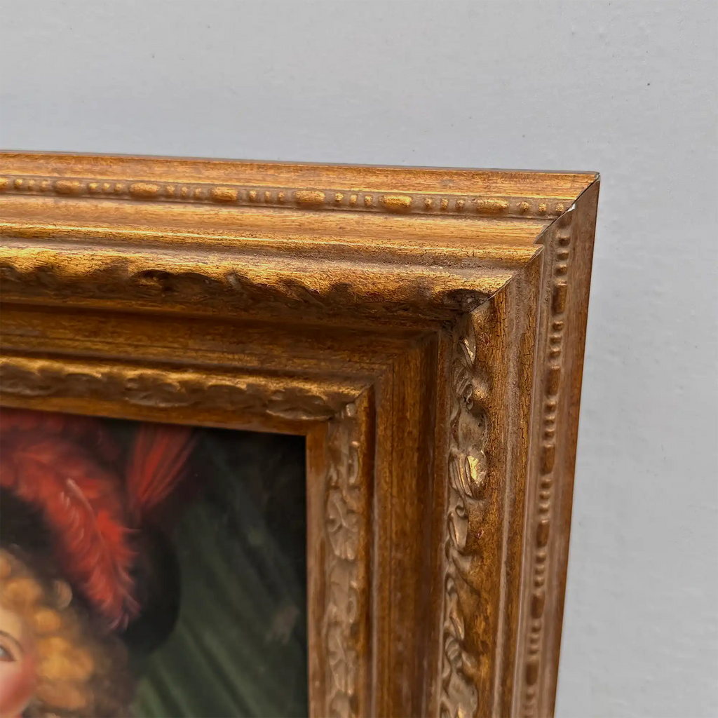 Vintage Gilded Carved Frame | Lady Portrait Hand-Painted Oil Painting 48x58cm - Vintage Oil Painting - Arden Gallery