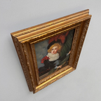 Vintage Gilded Carved Frame | Lady Portrait Hand-Painted Oil Painting 48x58cm - Vintage Oil Painting - Arden Gallery