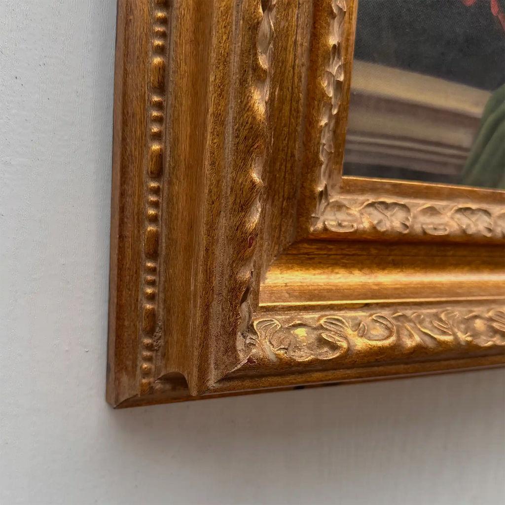 Vintage Gilded Carved Frame | Lady Portrait Hand-Painted Oil Painting 48x58cm - Vintage Oil Painting - Arden Gallery