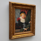 Vintage Gilded Carved Frame | Lady Portrait Hand-Painted Oil Painting 48x58cm - Vintage Oil Painting - Arden Gallery