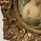 Vintage Girl Portrait Painting, Classic Hand Painted Oil Artwork, Baroque Style Ornate Framed Art - Vintage Oil Painting - Arden Gallery