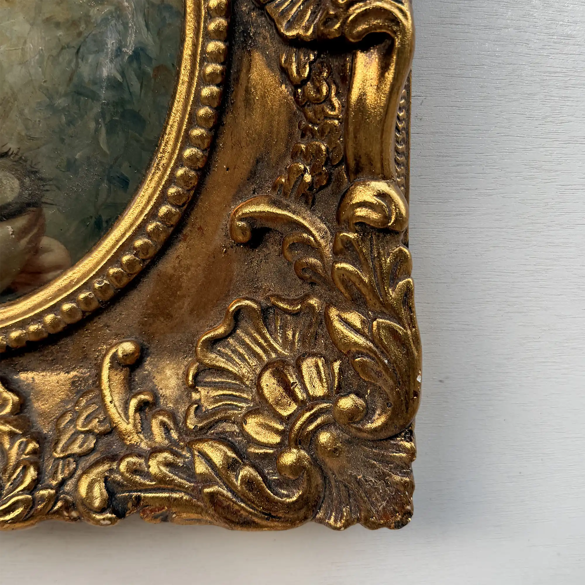 Vintage Girl Portrait Painting, Classic Hand Painted Oil Artwork, Baroque Style Ornate Framed Art - Vintage Oil Painting - Arden Gallery