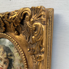 Vintage Girl Portrait Painting, Classic Hand Painted Oil Artwork, Baroque Style Ornate Framed Art - Vintage Oil Painting - Arden Gallery