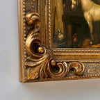 Vintage Horse Oil Painting | Baroque Carved Gold Frame | Mid-20th Century Artwork 26x21cm - Vintage Oil Painting - Arden Gallery
