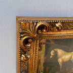 Vintage Horse Oil Painting | Baroque Carved Gold Frame | Mid-20th Century Artwork 26x21cm - Vintage Oil Painting - Arden Gallery