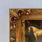 Vintage Horse Oil Painting | Baroque Carved Gold Frame | Mid-20th Century Artwork 26x21cm - Vintage Oil Painting - Arden Gallery