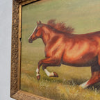 Vintage Horse Painting, Classic Hand Painted Equine Artwork, Ornate Wood Framed Collectible Oil Art - Vintage Oil Painting - Arden Gallery