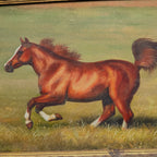 Vintage Horse Painting, Classic Hand Painted Equine Artwork, Ornate Wood Framed Collectible Oil Art - Vintage Oil Painting - Arden Gallery