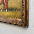 Vintage Horse Painting, Classic Hand Painted Equine Artwork, Ornate Wood Framed Collectible Oil Art - Vintage Oil Painting - Arden Gallery
