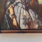 Vintage Lady Portrait Hand-Painted Oil Painting | European Noblewoman Art | Solid Wood Frame 32x39cm - Vintage Oil Painting - Arden Gallery