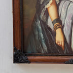 Vintage Lady Portrait Hand-Painted Oil Painting | European Noblewoman Art | Solid Wood Frame 32x39cm - Vintage Oil Painting - Arden Gallery