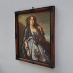 Vintage Lady Portrait Hand-Painted Oil Painting | European Noblewoman Art | Solid Wood Frame 32x39cm - Vintage Oil Painting - Arden Gallery